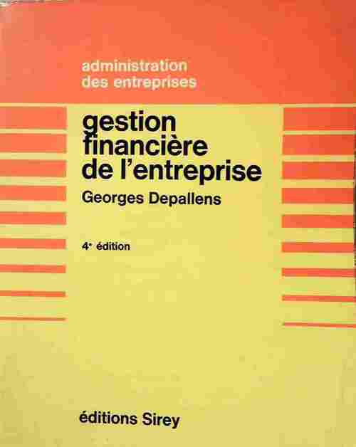 Livrenpoche : Gestion financière de l'entreprise - Georges Depallens - Livre