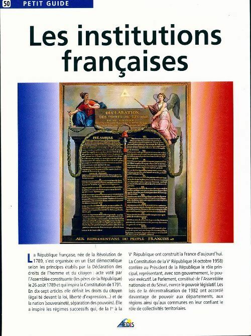 Livrenpoche : Les institutions françaises - Collectif - Livre