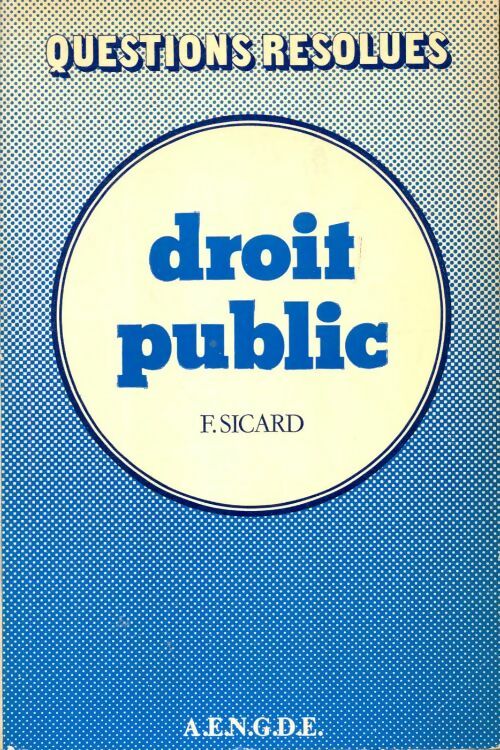 Livrenpoche : Droit public - François Sicard - Livre