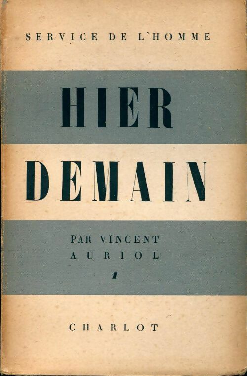 Livrenpoche : Hier demain - Vincent Auriol - Livre