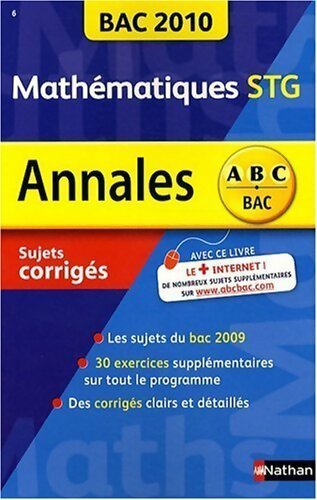 Livrenpoche : Mathématiques Terminale STG Sujets corrigés - Michel Poncy - Livre