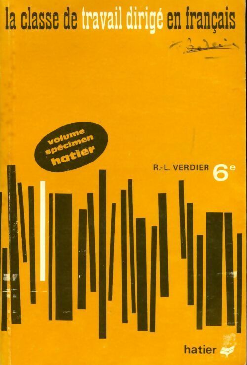 Livrenpoche : La classe de travail dirigé en français 6e - R.L. Verdier - Livre
