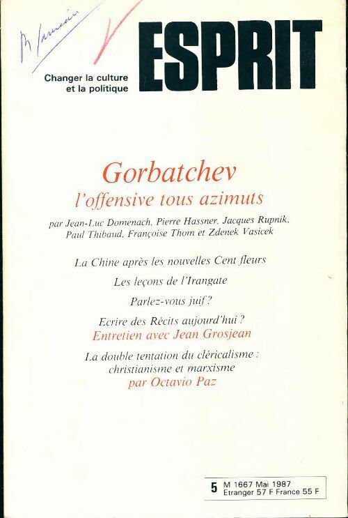 Livrenpoche : Esprit n°126 : Gorbatchev - Collectif - Livre