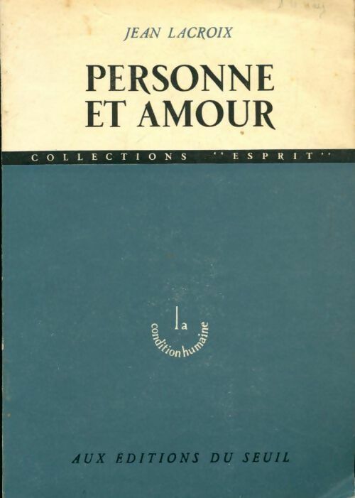 Livrenpoche : Personne et amour - Jean Lacroix - Livre