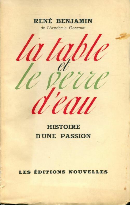 Livrenpoche : La table et le verre d eau - René Benjamin - Livre