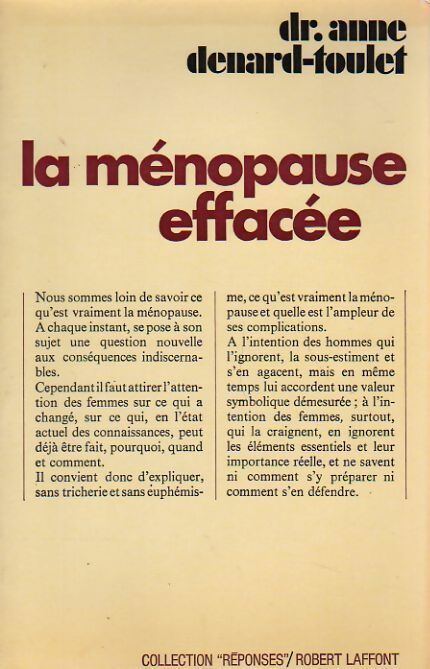 Livrenpoche : La ménopause effacée - Dr Anne Denard-Toulet - Livre