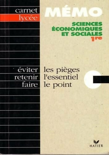 Livrenpoche : Sciences économiques et sociales Première - Jean-Claude Drouin - Livre