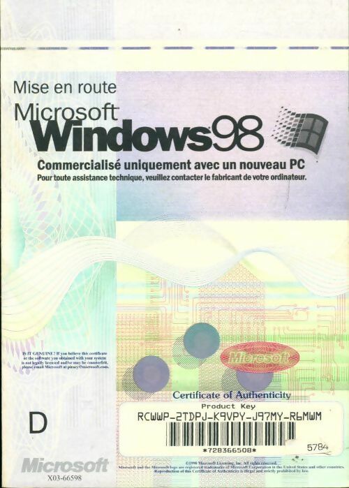 Livrenpoche : Mise en route Microsoft Windows 98 - Collectif - Livre