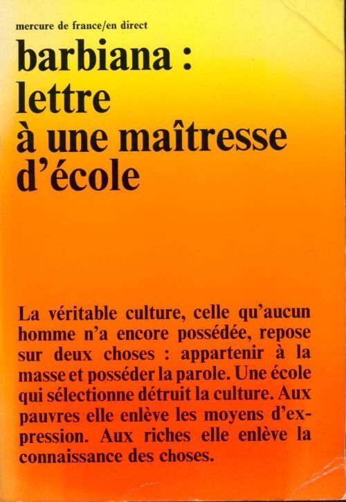 Lettre à une maîtresse d'école - Michel Thurlotte - Livre