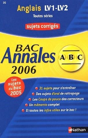 Livrenpoche : Anglais LV1-LV2 toutes séries. Sujets corrigés - Virginie Plessis - Livre