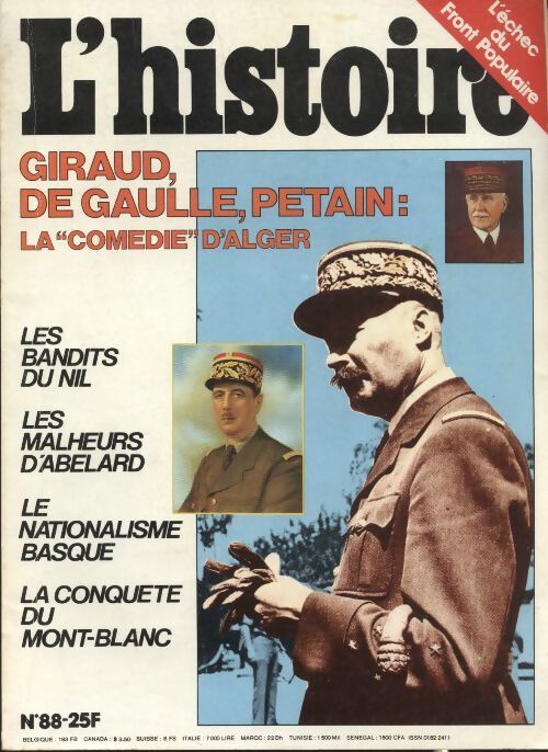 Livrenpoche : L'histoire n°88 : Giraud, De Gaulle, Pétain : la "comédie" d'Alger - Collectif - Livre