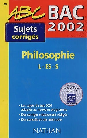 Livrenpoche : Philosophie Terminales L, ES, S Sujets corrigés 2002 - Gérard Durozoi - Livre