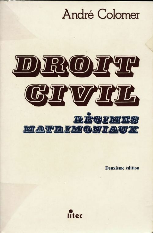 Livrenpoche : Droit civil. Régimes matrimoniaux - André Colomer - Livre