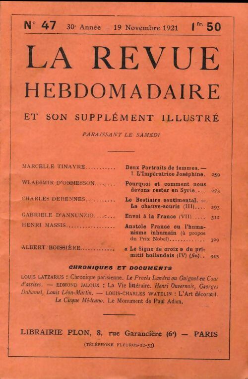 Livrenpoche : La revue hebdomadaire 30e année n°47 - Collectif - Livre
