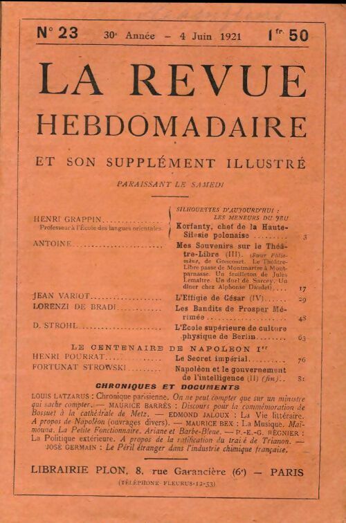 Livrenpoche : La revue hebdomadaire 30e année n°23 - Collectif - Livre