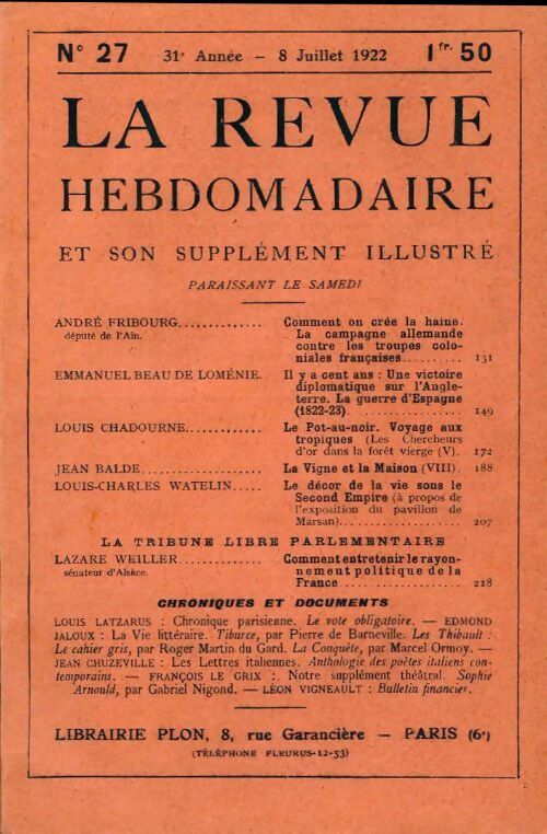 Livrenpoche : La revue hebdomadaire 31e année n°27 - Collectif - Livre