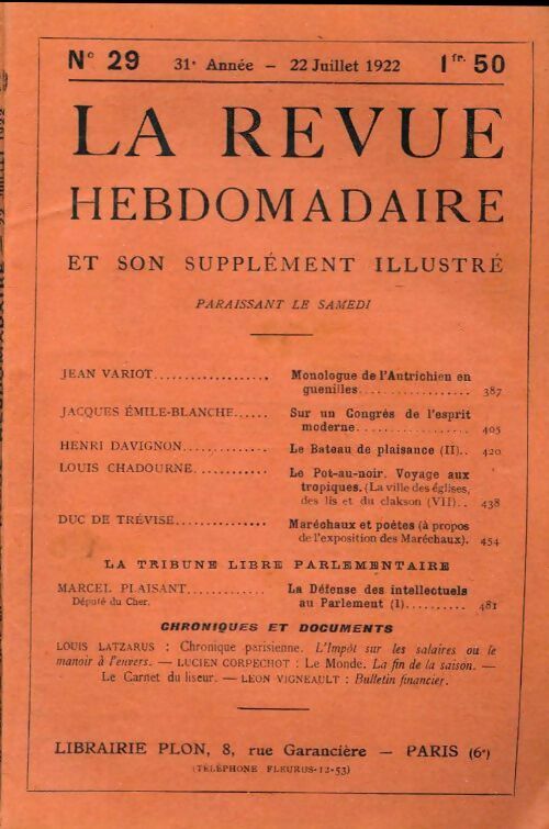Livrenpoche : La revue hebdomadaire 31e année n°29 - Collectif - Livre