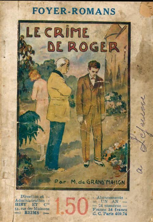 Le crime de Roger - Marie De Grand'Maison - Livre