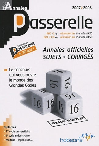 Livrenpoche : Annales passerelle d'ESC Concours 2007 sujets et corrigés - Hobsons - Livre