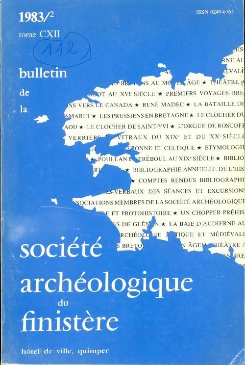 Livrenpoche : Bulletin de la société archéologique du Finistère tome CXII - Collectif - Livre