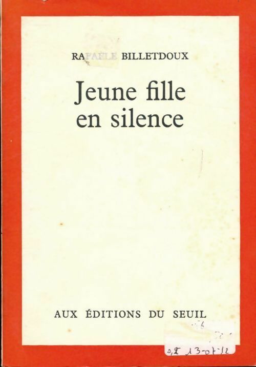 Livrenpoche : Jeune Fille en silence - Raphaële Billetdoux - Livre