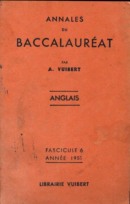 Livrenpoche : Annales du BAC 1955 : Anglais - Inconnu - Livre