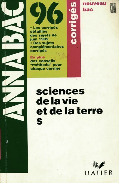 Livrenpoche : Sciences de la vie et de la terre Terminale S Corrigés 1996 - Jacques Bergeron - Livre