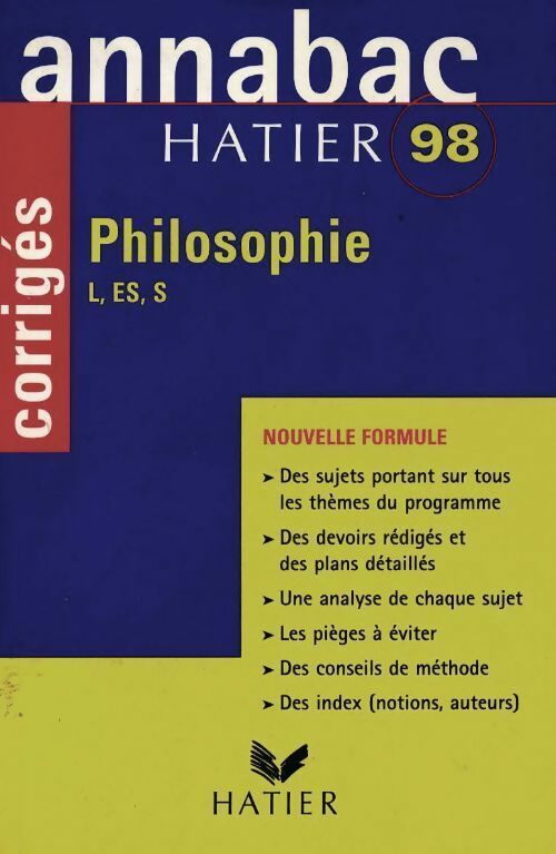 Livrenpoche : Philosophie Terminales L, ES, S Corrigés 1998 - Joseph Duruy - Livre