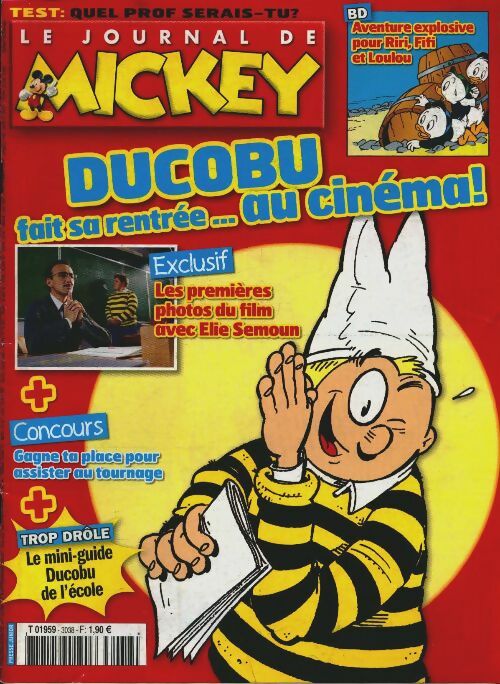 Livrenpoche : Le journal de Mickey n°3038 : Ducobu fait sa rentrée... au cinéma ! - Collectif - Livre