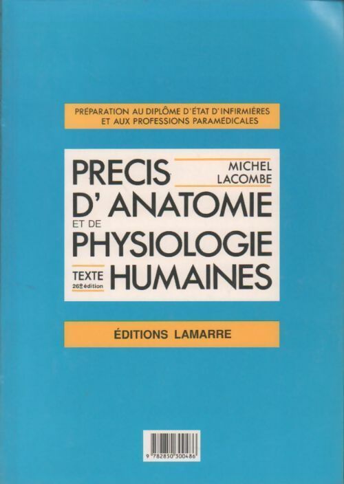 Livrenpoche : Précis d'anatomie et de physiologie humaines - Michel Lacombe - Livre