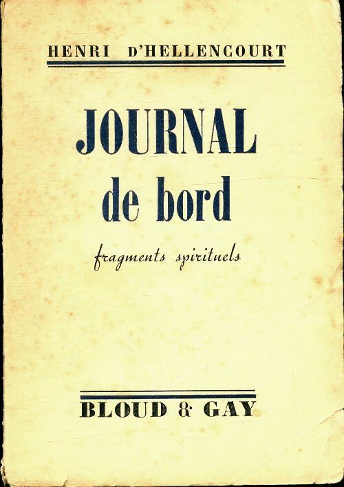 Livrenpoche : Journal de bord - Henri D'Hellencourt - Livre