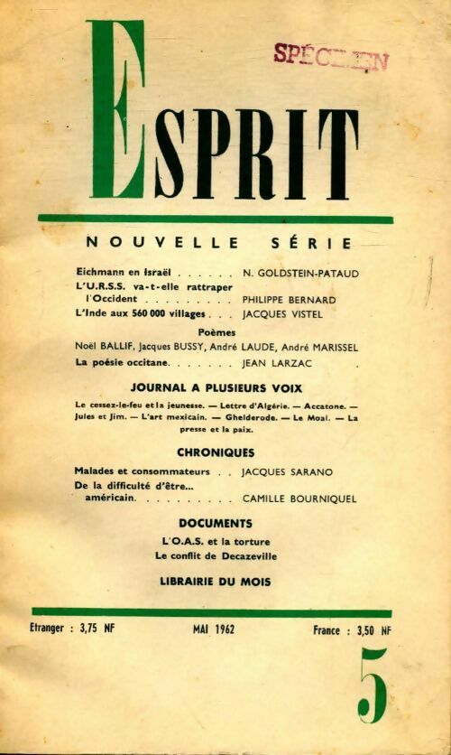 Livrenpoche : Esprit n°5 - Collectif - Livre