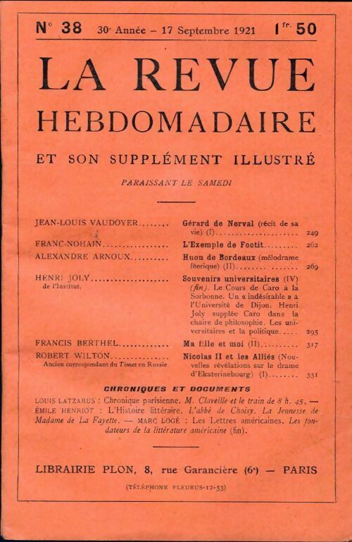 Livrenpoche : La revue hebdomadaire 30e année n°38 - Collectif - Livre