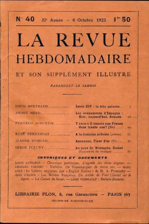 Livrenpoche : La revue hebdomadaire 32e année n°40 - Collectif - Livre
