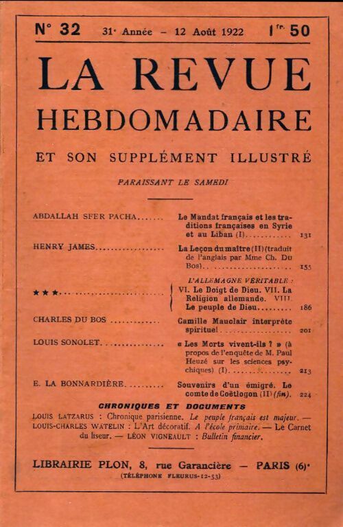 Livrenpoche : La revue hebdomadaire 32e année n°32 - Collectif - Livre