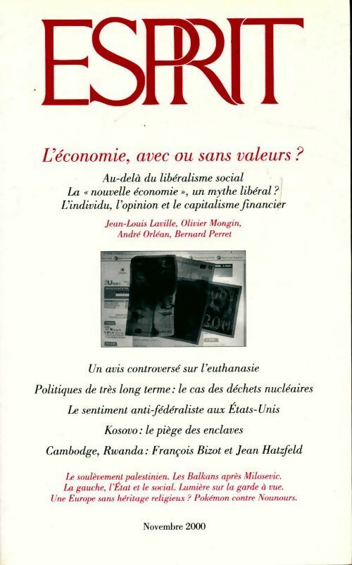 Livrenpoche : Esprit n°269 : l'économie, avec ou sans valeurs ? - Collectif - Livre