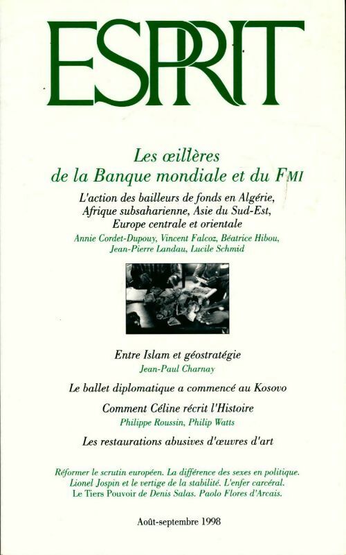 Livrenpoche : Esprit n°245 : les oeillères de la Banque mondiale et du FMI - Collectif - Livre