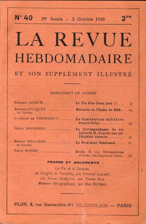 Livrenpoche : La revue hebdomadaire 29e année n°40 - Collectif - Livre