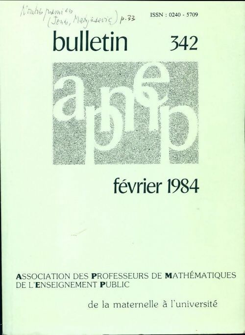 Livrenpoche : Bulletin APMEP n°342 - Collectif - Livre