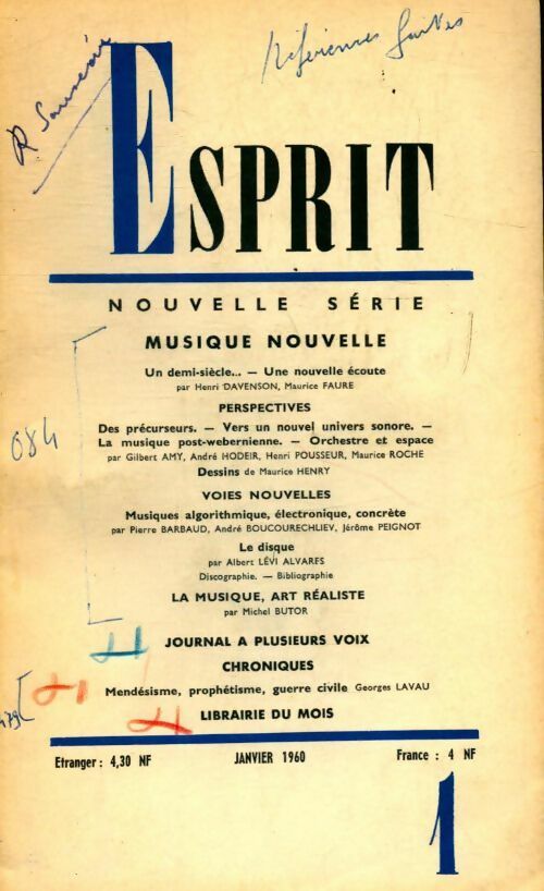 Livrenpoche : Esprit n°280 : Musique nouvelle - Collectif - Livre