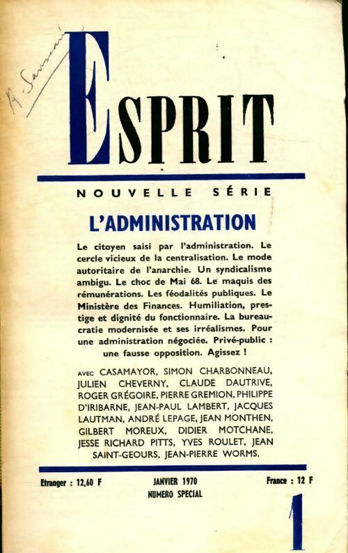 Livrenpoche : Esprit n°388 : L'administration - Collectif - Livre