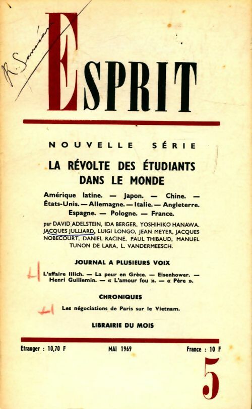 Livrenpoche : Esprit n°381 : La révolte des étudiants dans le monde - Collectif - Livre