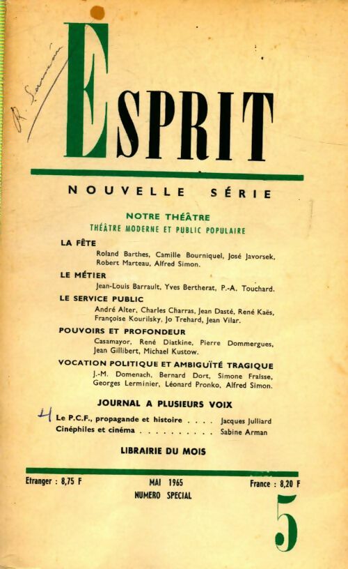 Livrenpoche : Esprit n°338 : Notre théâtre - Collectif - Livre