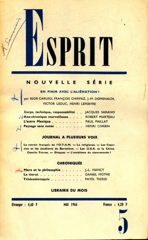 Livrenpoche : Esprit n°349 : En finir avec l'aliénation? - Collectif - Livre