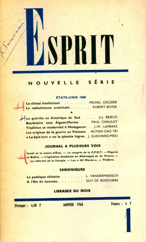 Livrenpoche : Esprit n°367 : Etats-Unis 1968 - Collectif - Livre