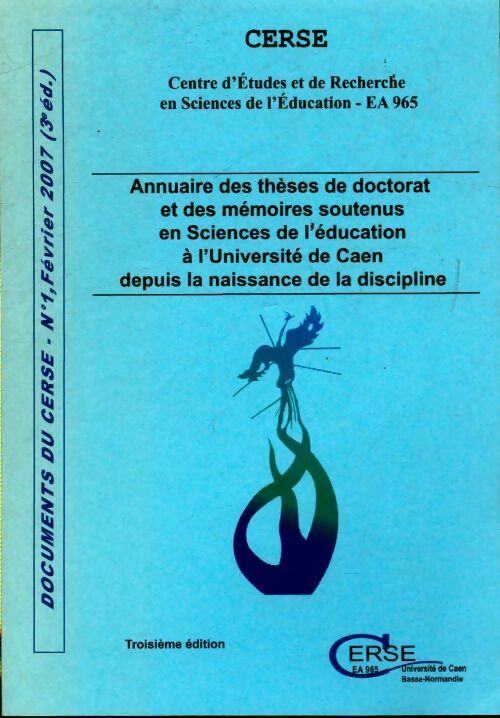 Livrenpoche : Annuaire des thèses de doctorat et des mémoires soutenus en sciences de l'éducation à l'université de Caen - Collectif - Livre
