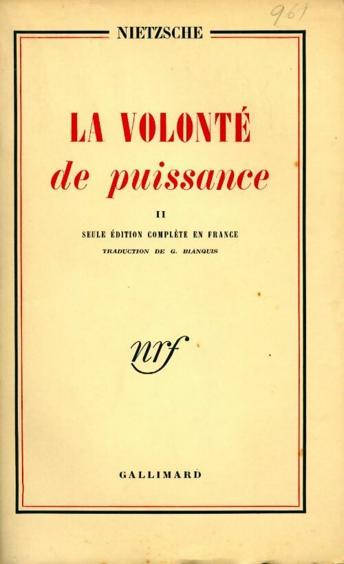Livrenpoche : La volonté de puissance Tome II - Friedrich Nietzsche - Livre