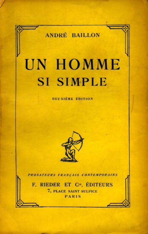 Livrenpoche : Un homme si simple - André Baillon - Livre