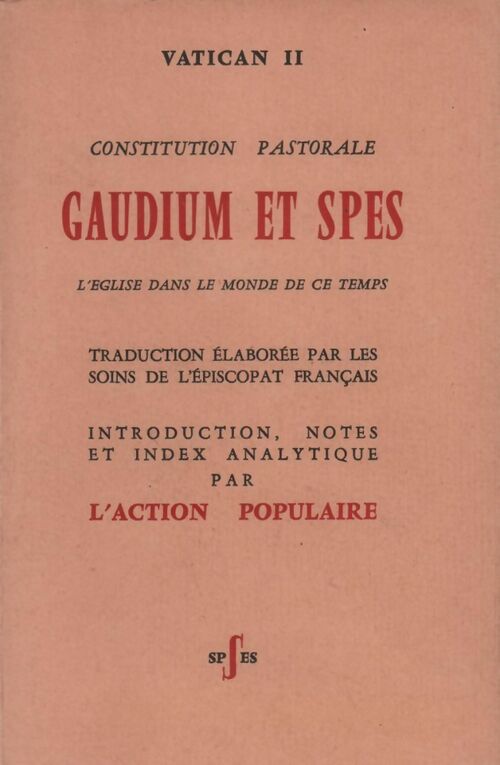 Livrenpoche : Gaudium et Spes - Vatican II - Livre