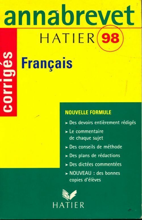 Livrenpoche : Français Brevet corrigés 1998 - Yves Bomati - Livre